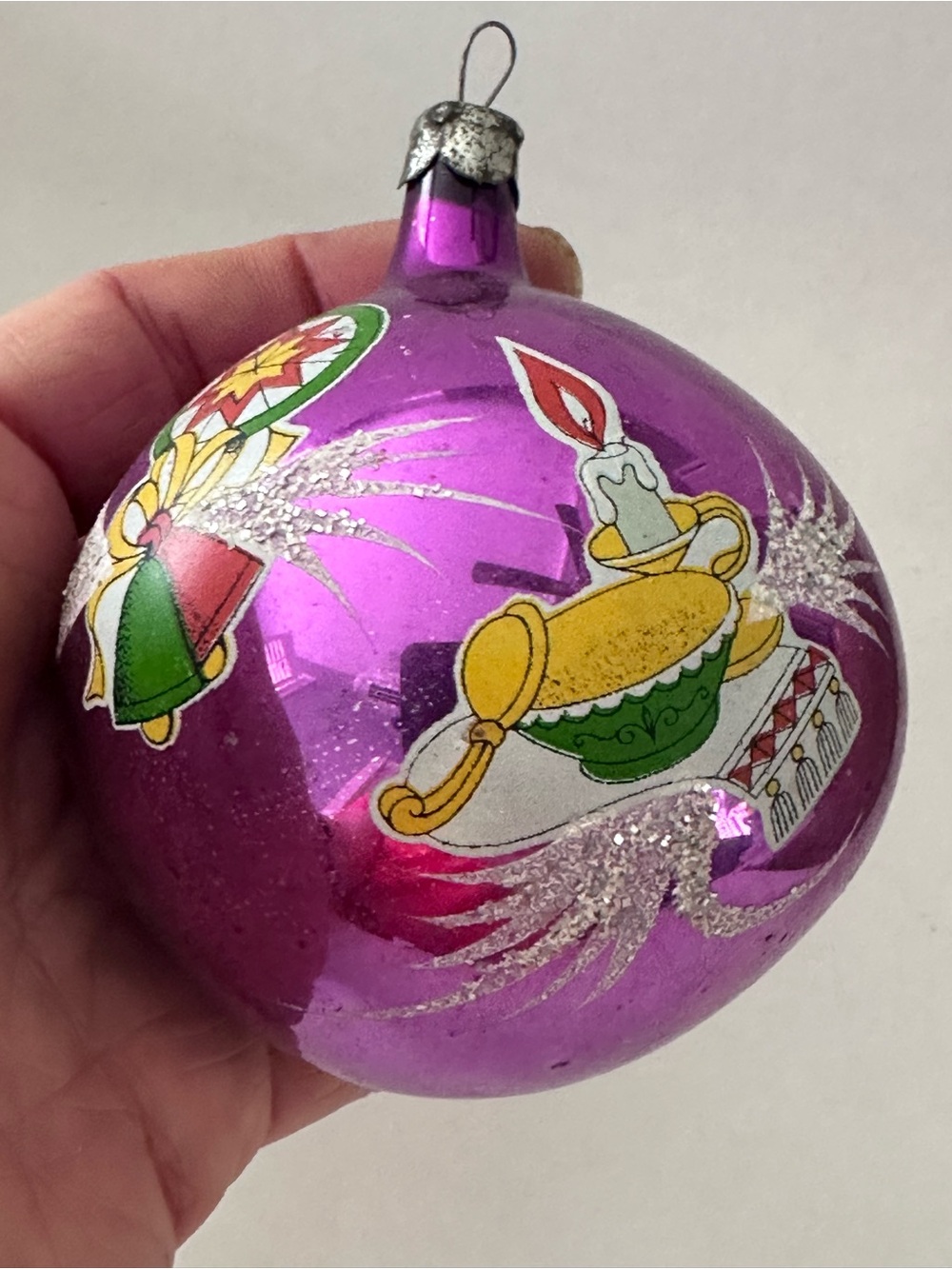 VINTAGE RUSSIAN ORNAMENT PURPLE - Picture 4 of 5